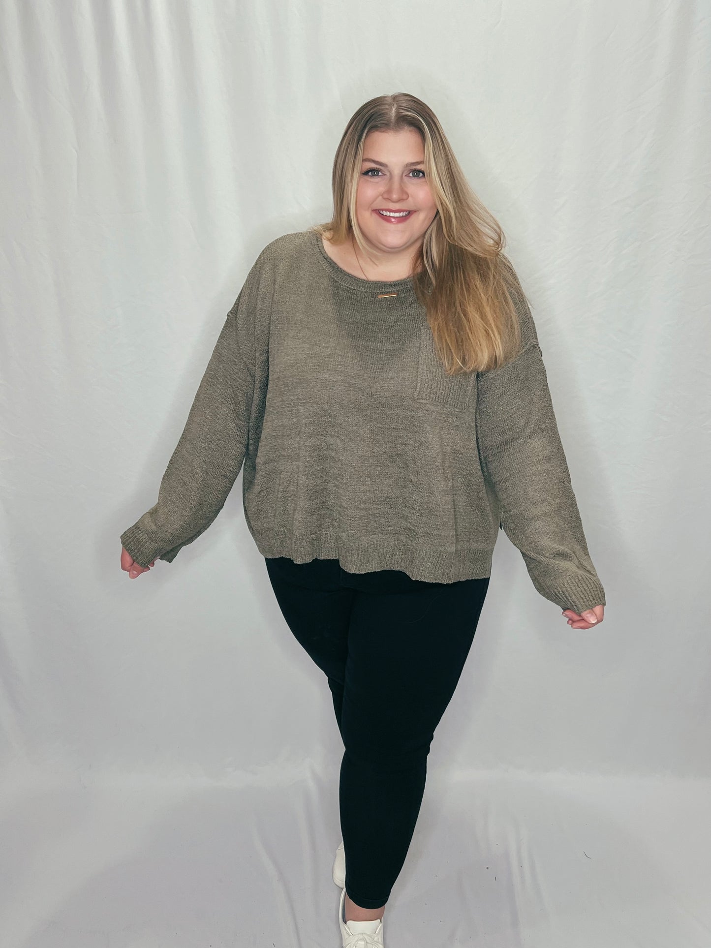 Be Here Forever Sweater, Olive