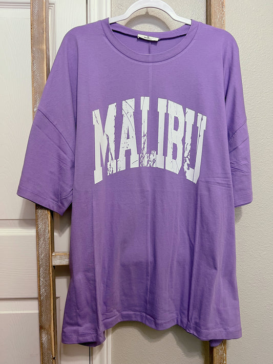 Malibu Oversized Graphic Tee Purple
