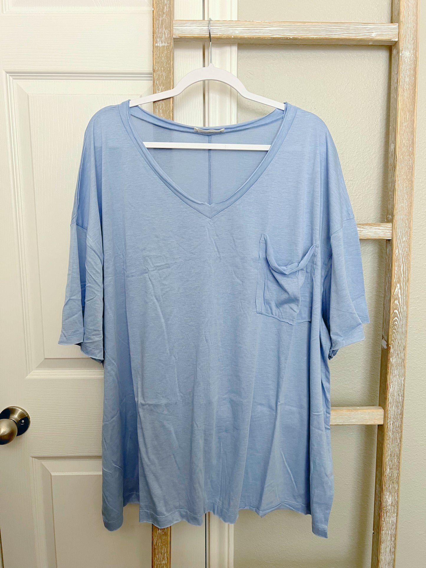 Sweet Comfort Pocket Tee, Spring Blue