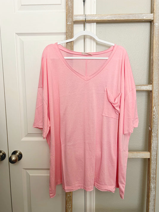 Sweet Comfort Pocket Tee, Dusty Pink