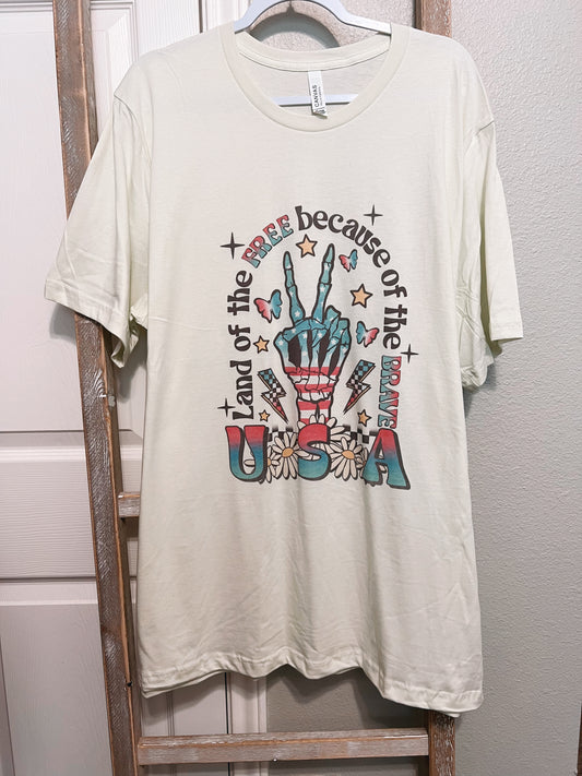 Land Of The Free USA Graphic Tee