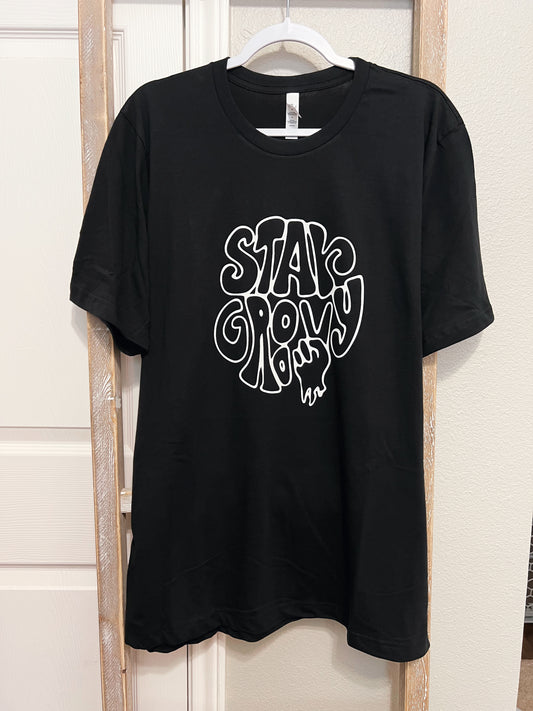 Stay Groovy Graphic Tee Black