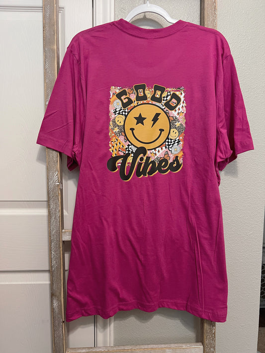 Good Vibes Graphic Tee Magenta